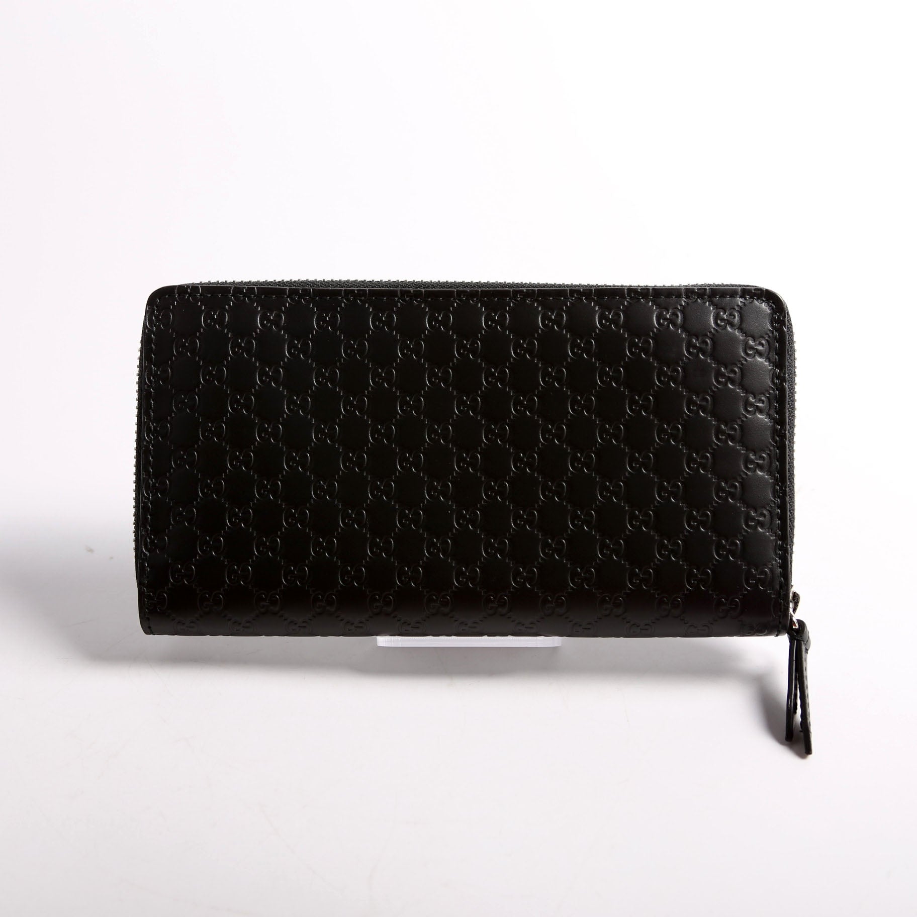449391 Micro Guccissima Zip Around Wallet Black