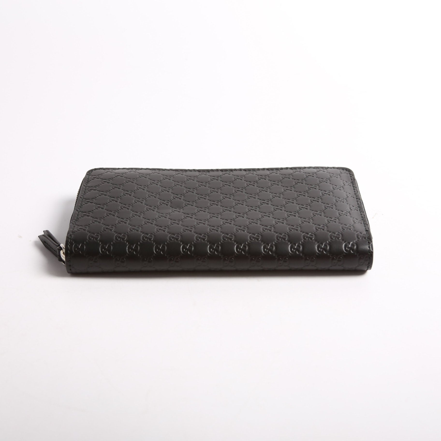 449391 Micro Guccissima Zip Around Wallet Black