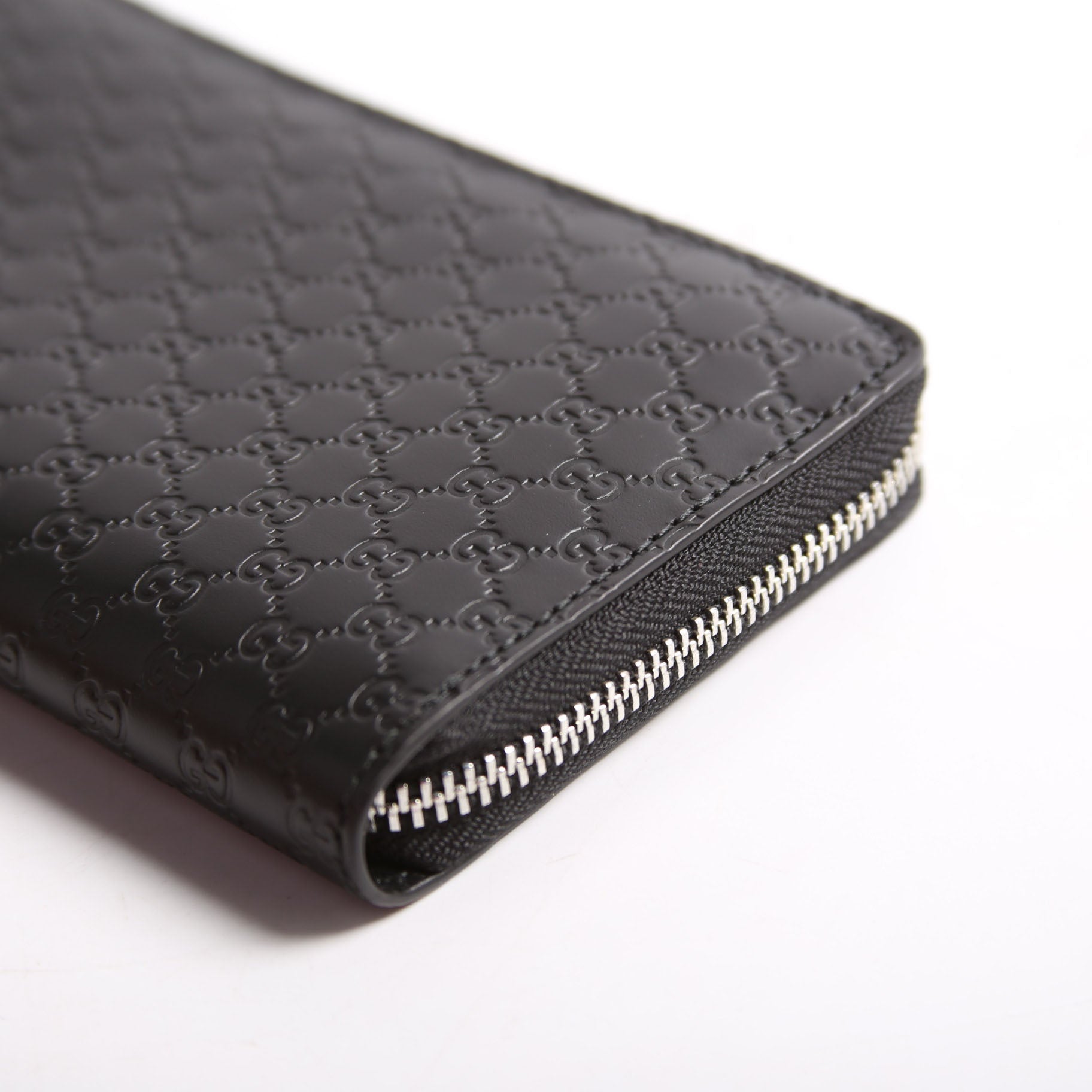 449391 Micro Guccissima Zip Around Wallet Black