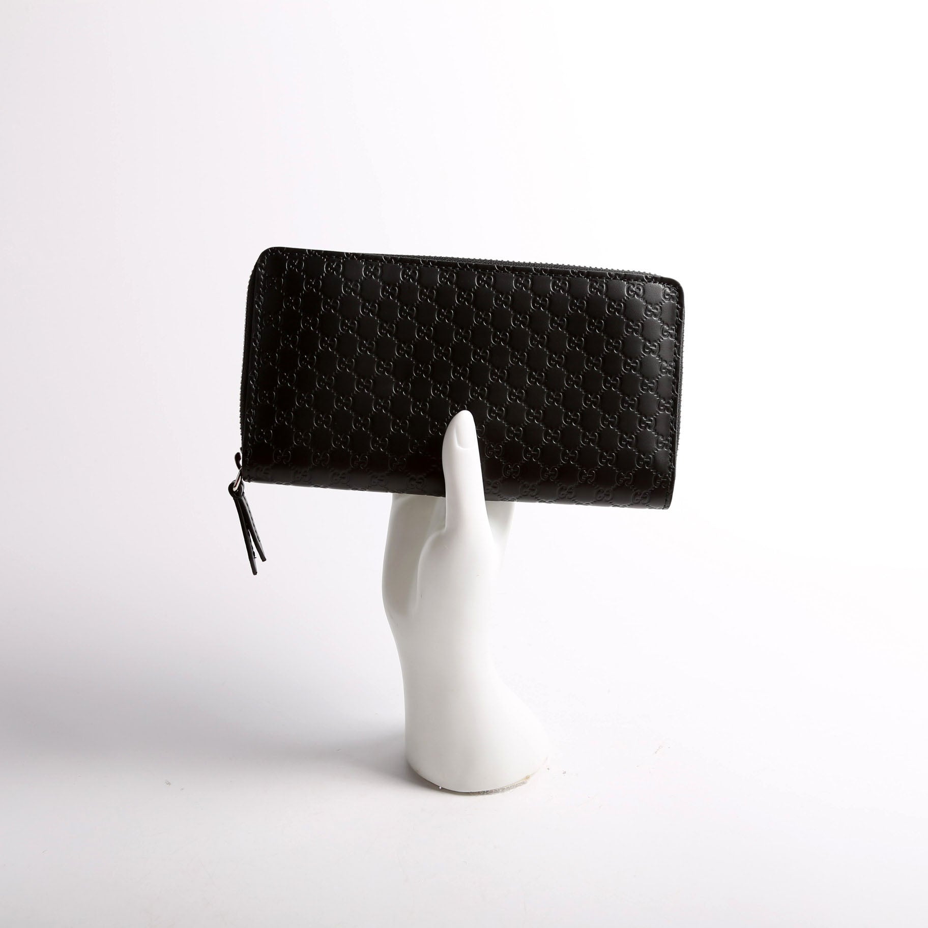 449391 Micro Guccissima Zip Around Wallet Black