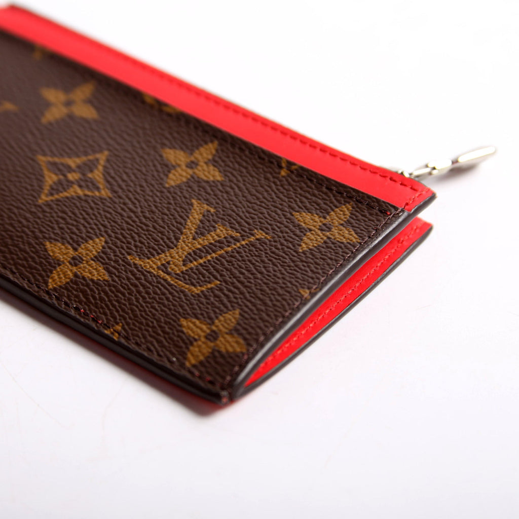 Coin Card Holder Taiga Monogram Red