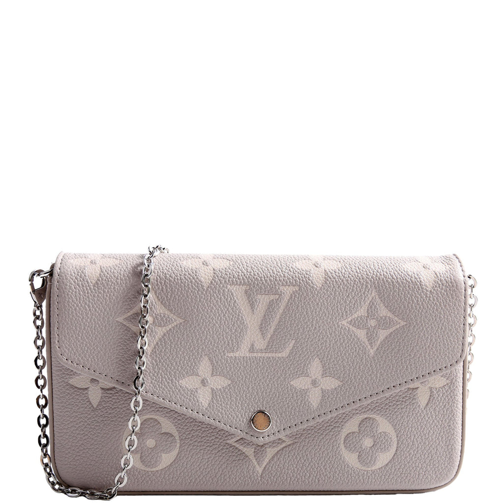 Pochette Felicie Bicolor Empreinte Grey/Beige