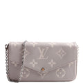 Pochette Felicie Bicolor Empreinte Grey/Beige