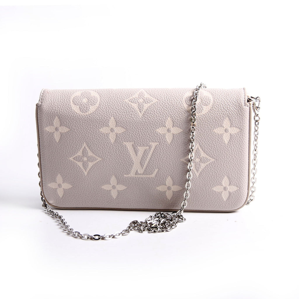 Pochette Felicie Bicolor Empreinte Grey/Beige