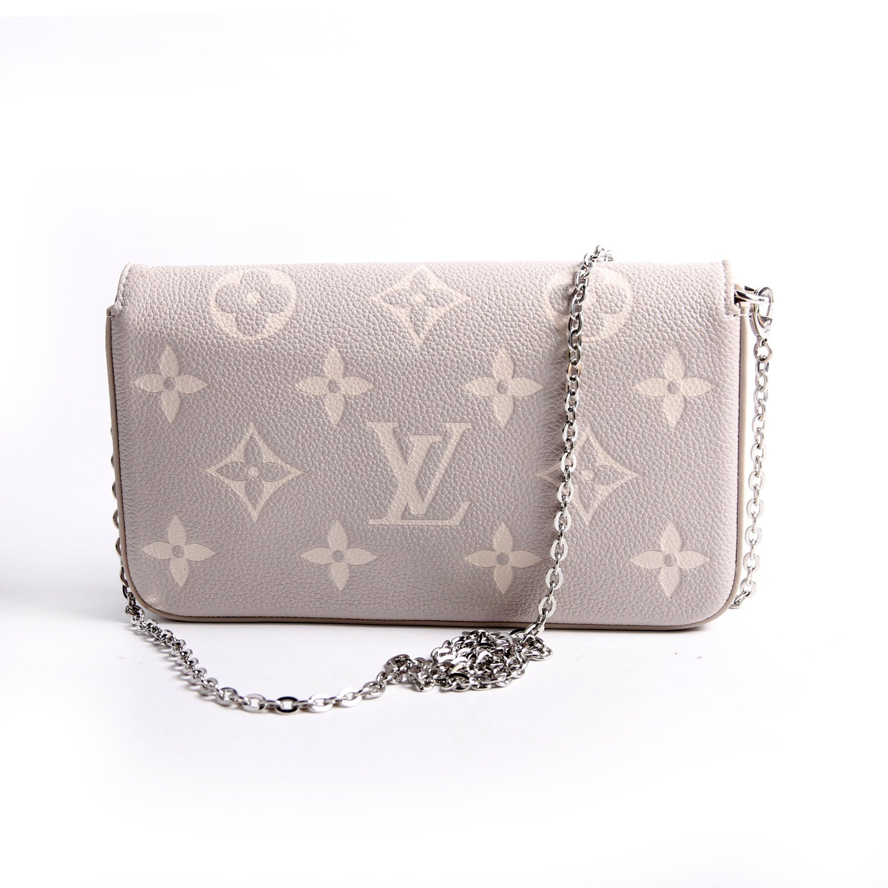 Pochette Felicie Bicolor Empreinte Grey/Beige