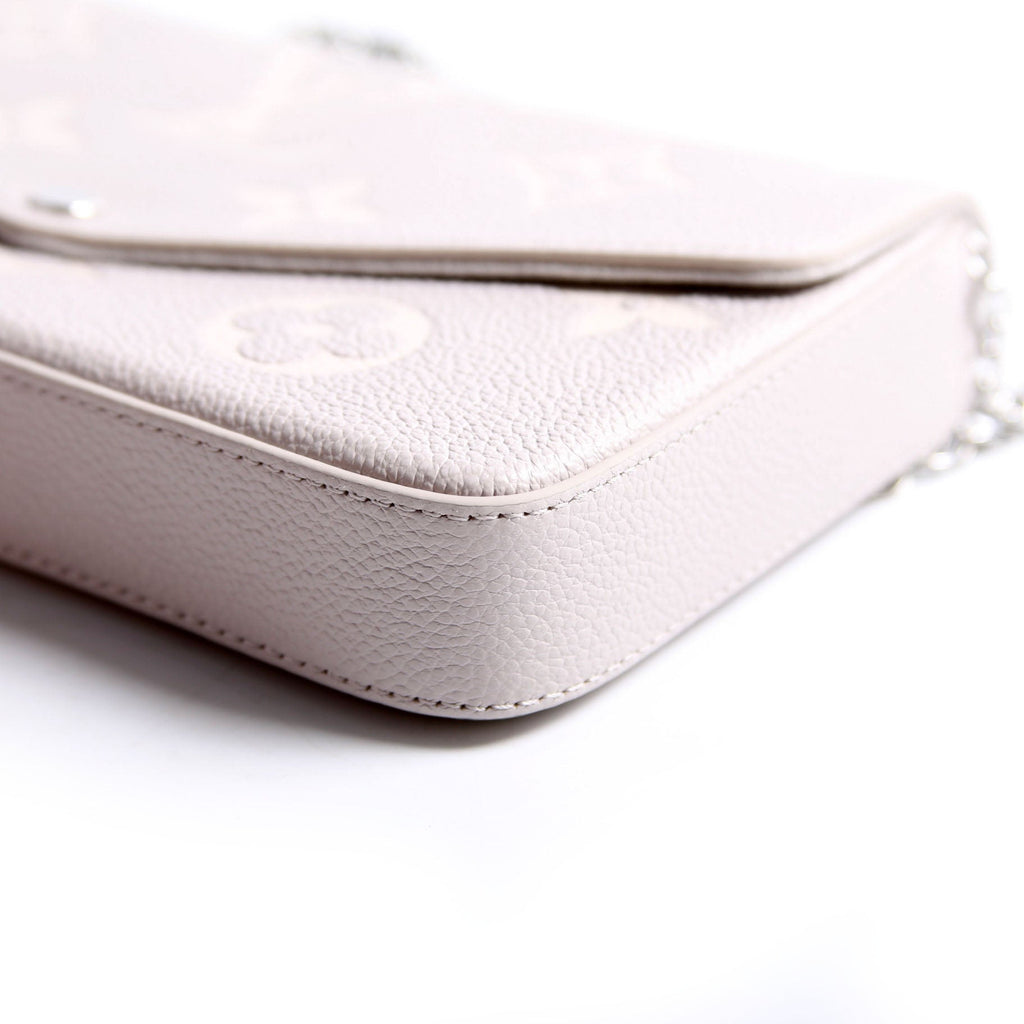 Pochette Felicie Bicolor Empreinte Grey/Beige