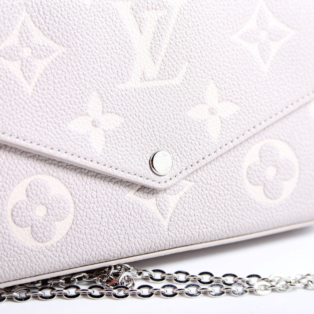 Pochette Felicie Bicolor Empreinte Grey/Beige