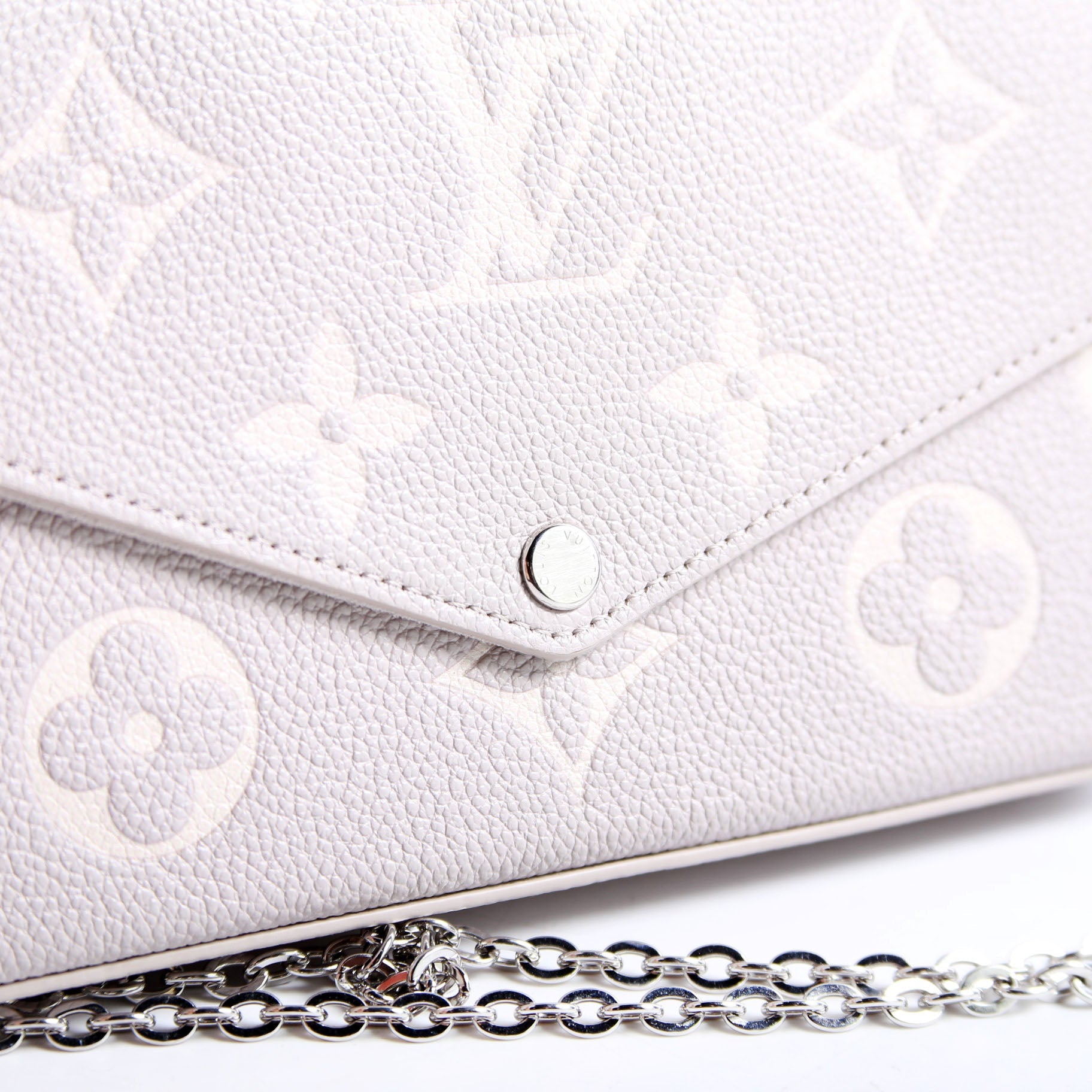 Pochette Felicie Bicolor Empreinte Grey/Beige