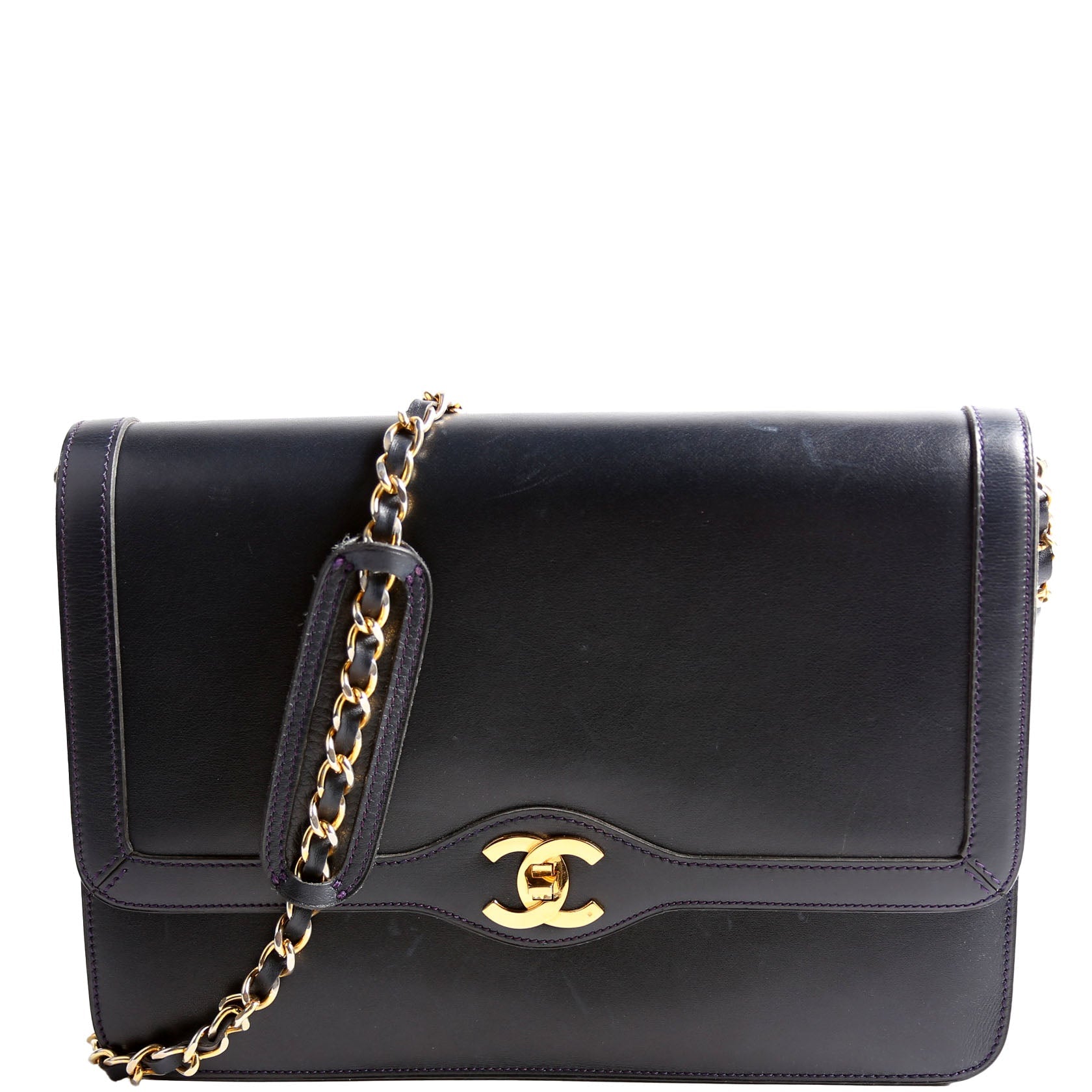 Coco Mark Flap Calfskin Vintage Navy