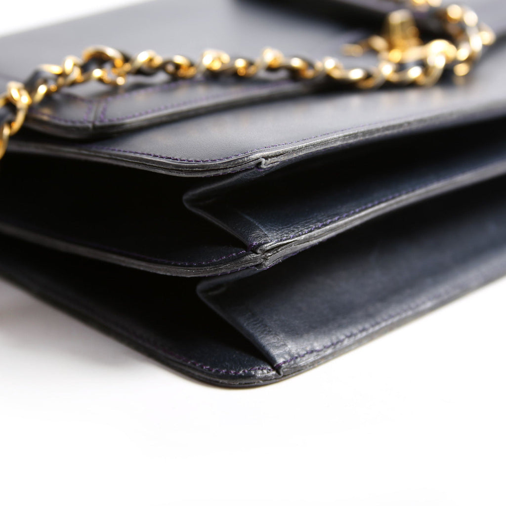 Coco Mark Flap Calfskin Vintage Navy