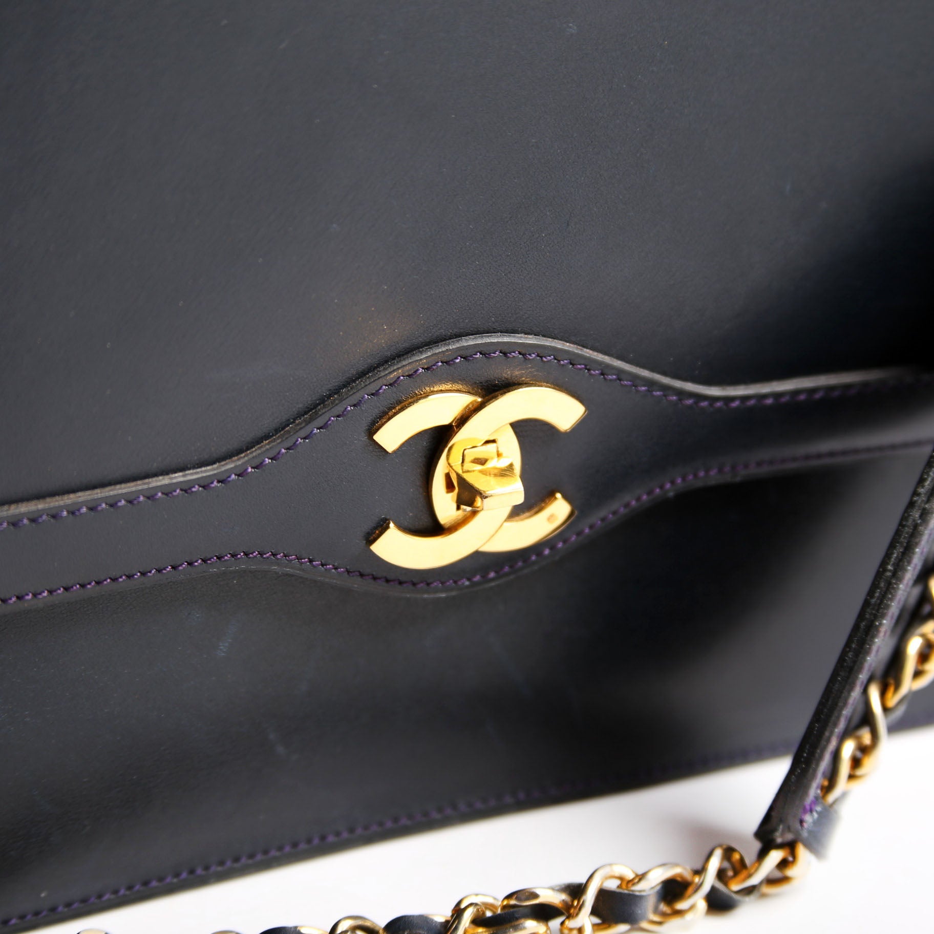 Coco Mark Flap Calfskin Vintage Navy