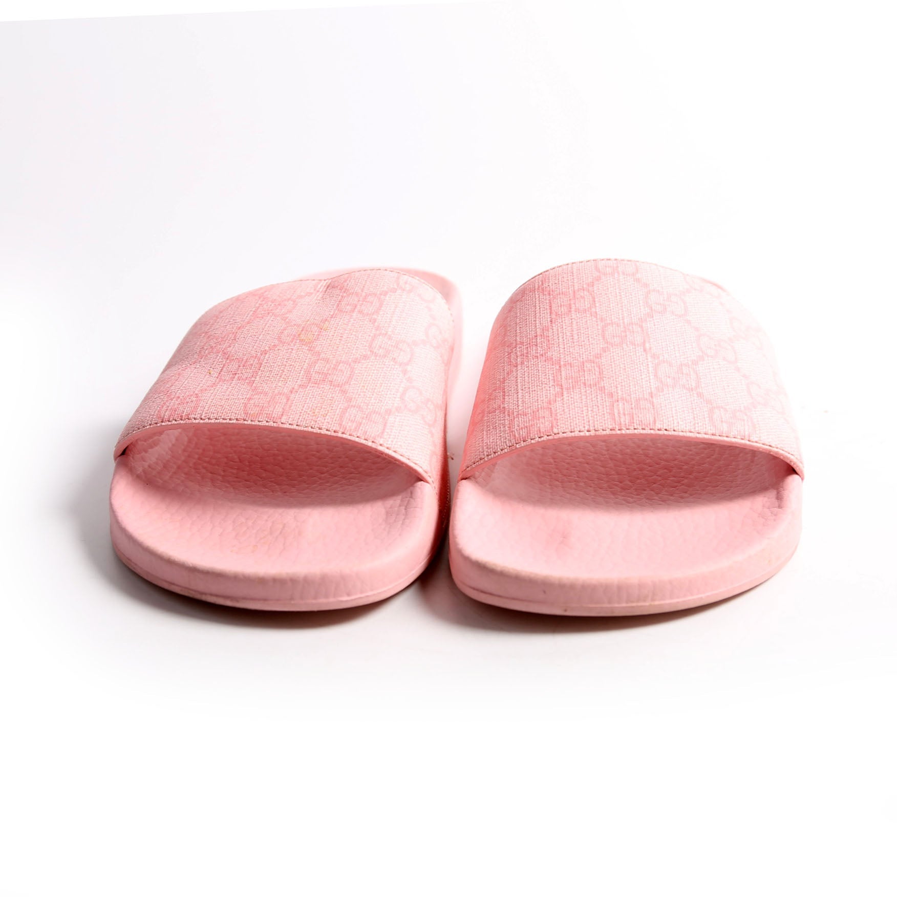 GG Canvas Rubber Slides Size 38 Pink