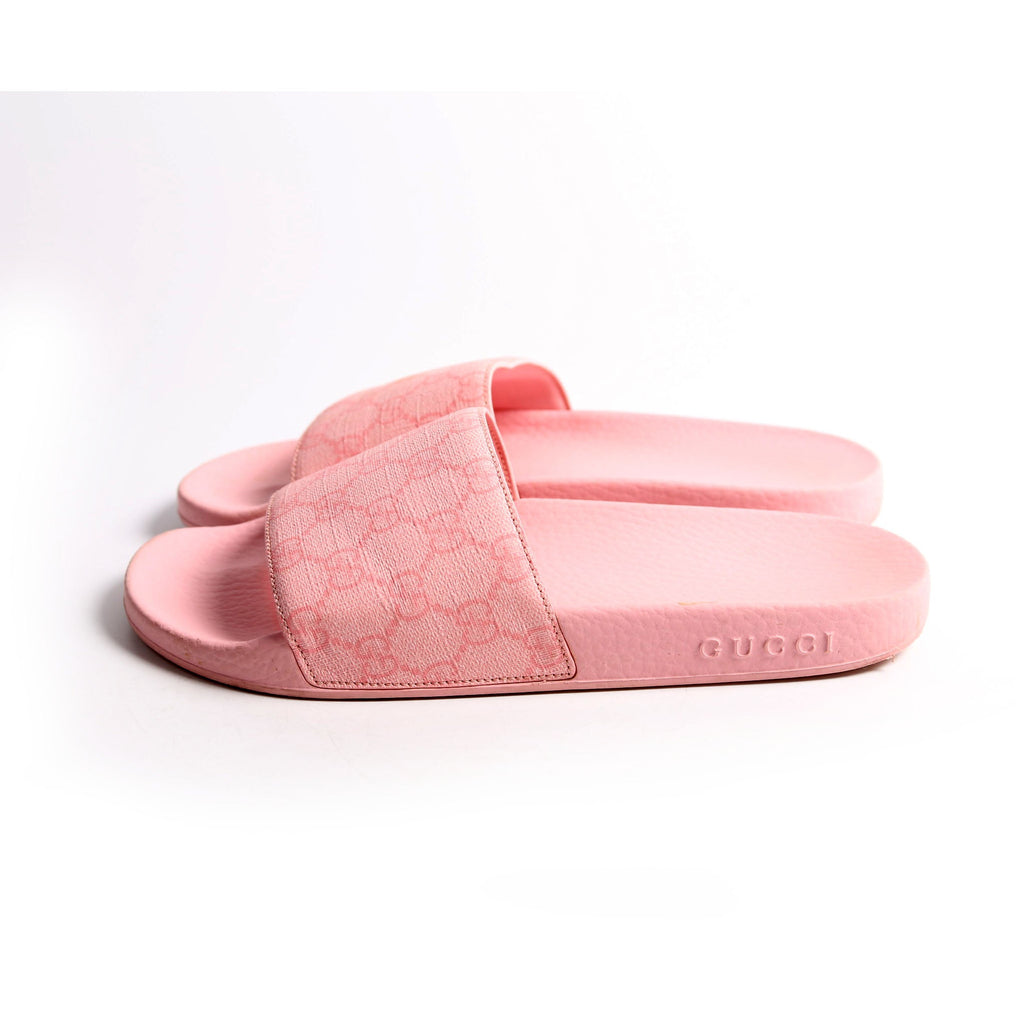 GG Canvas Rubber Slides Size 38 Pink