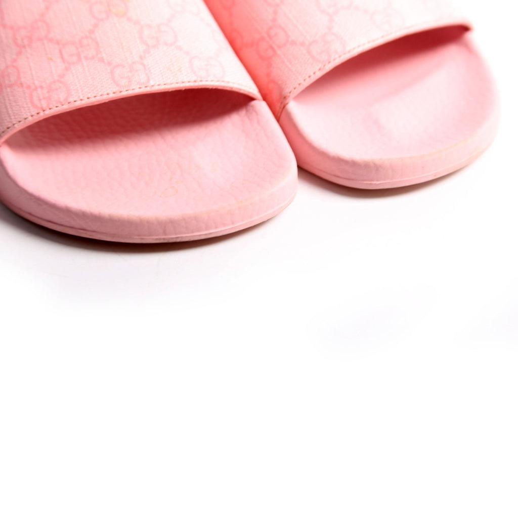 GG Canvas Rubber Slides Size 38 Pink