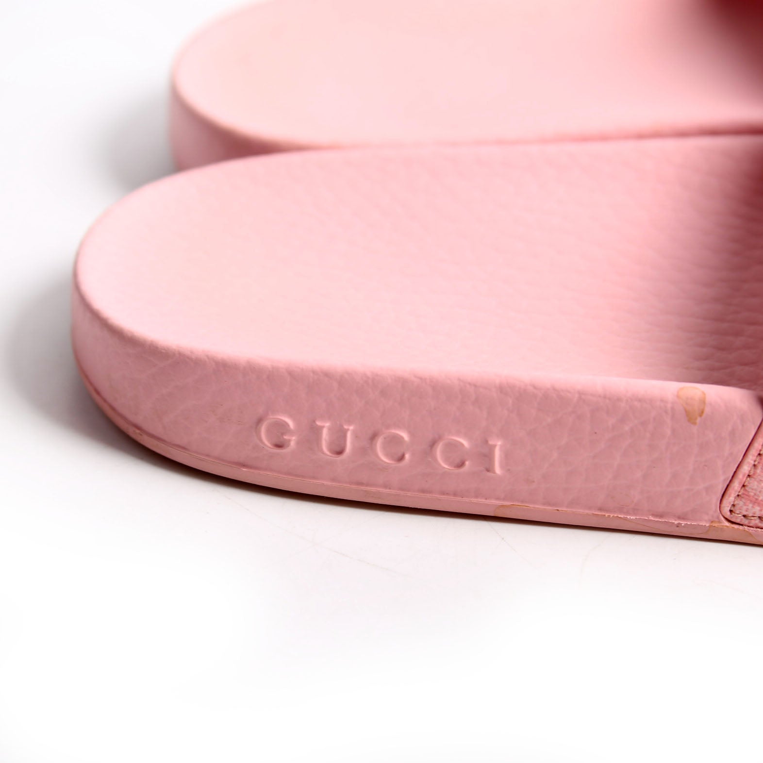 GG Canvas Rubber Slides Size 38 Pink