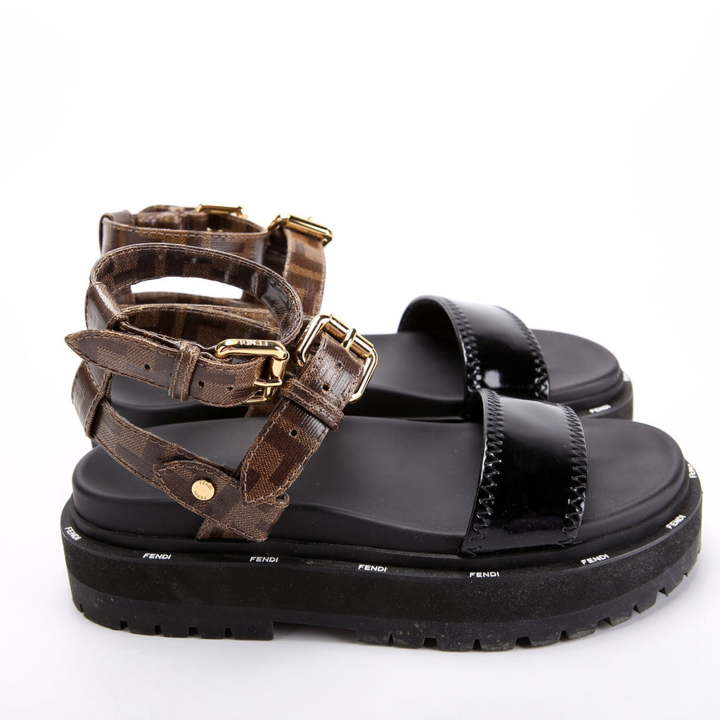 Platform Buckle Sandals Neoprene/Canvas Size 37.5