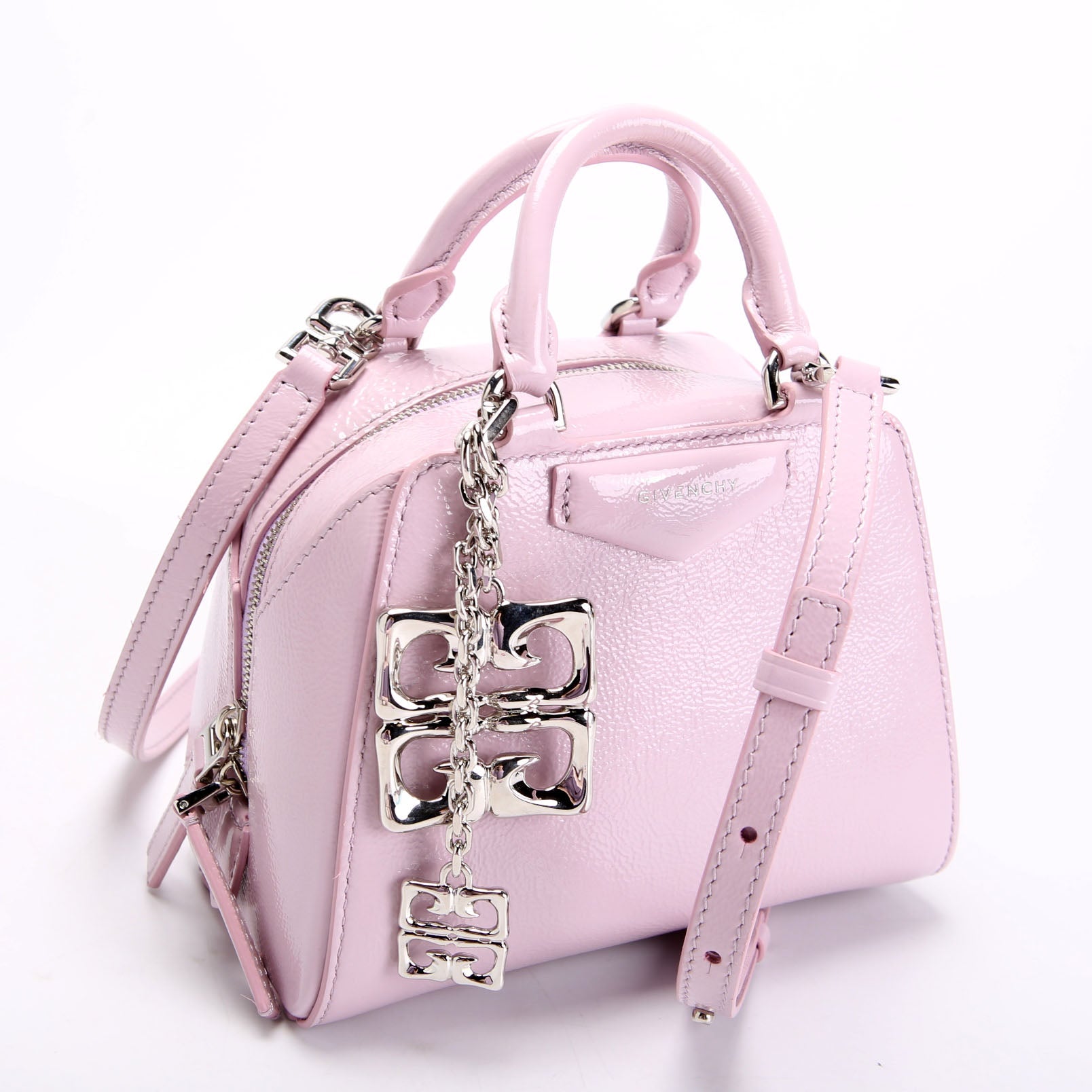 Antigona Nano Cube Patent Crossbody Lavender