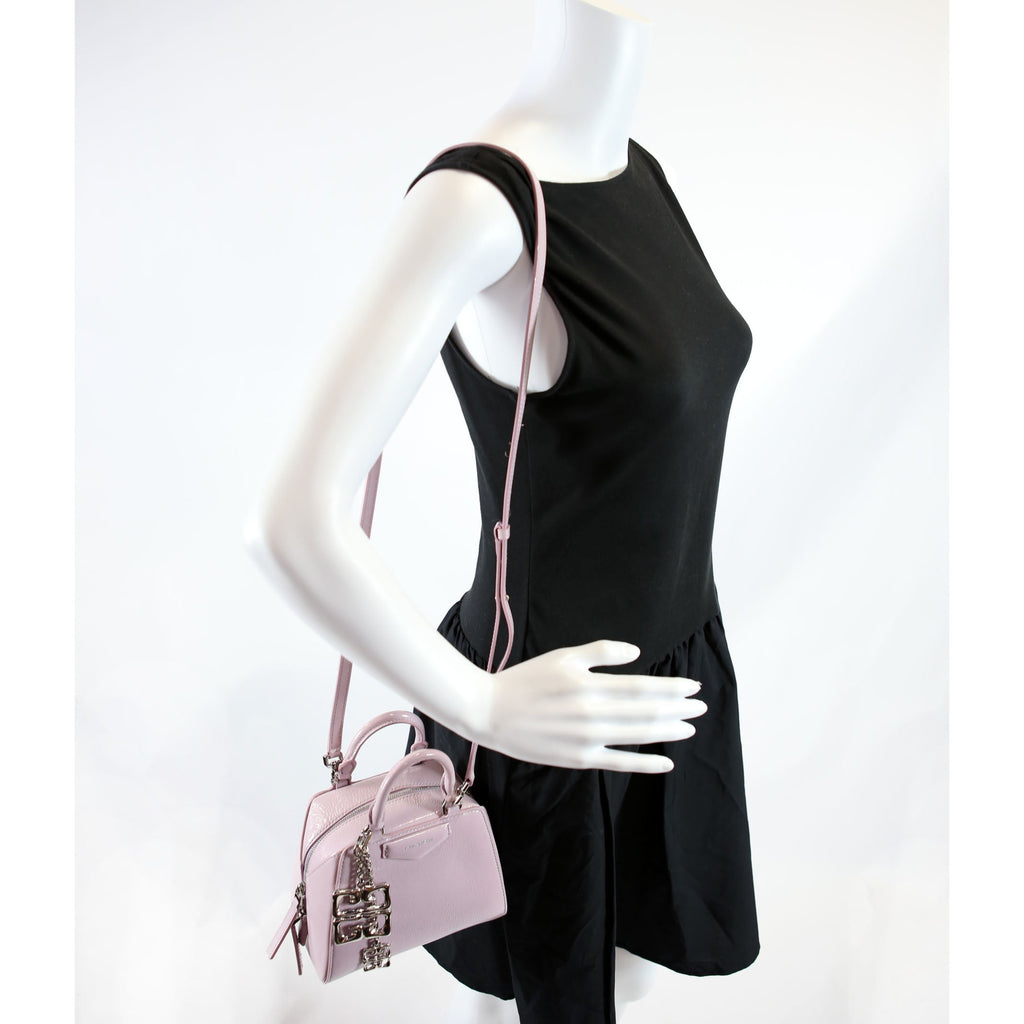 Antigona Nano Cube Patent Crossbody Lavender
