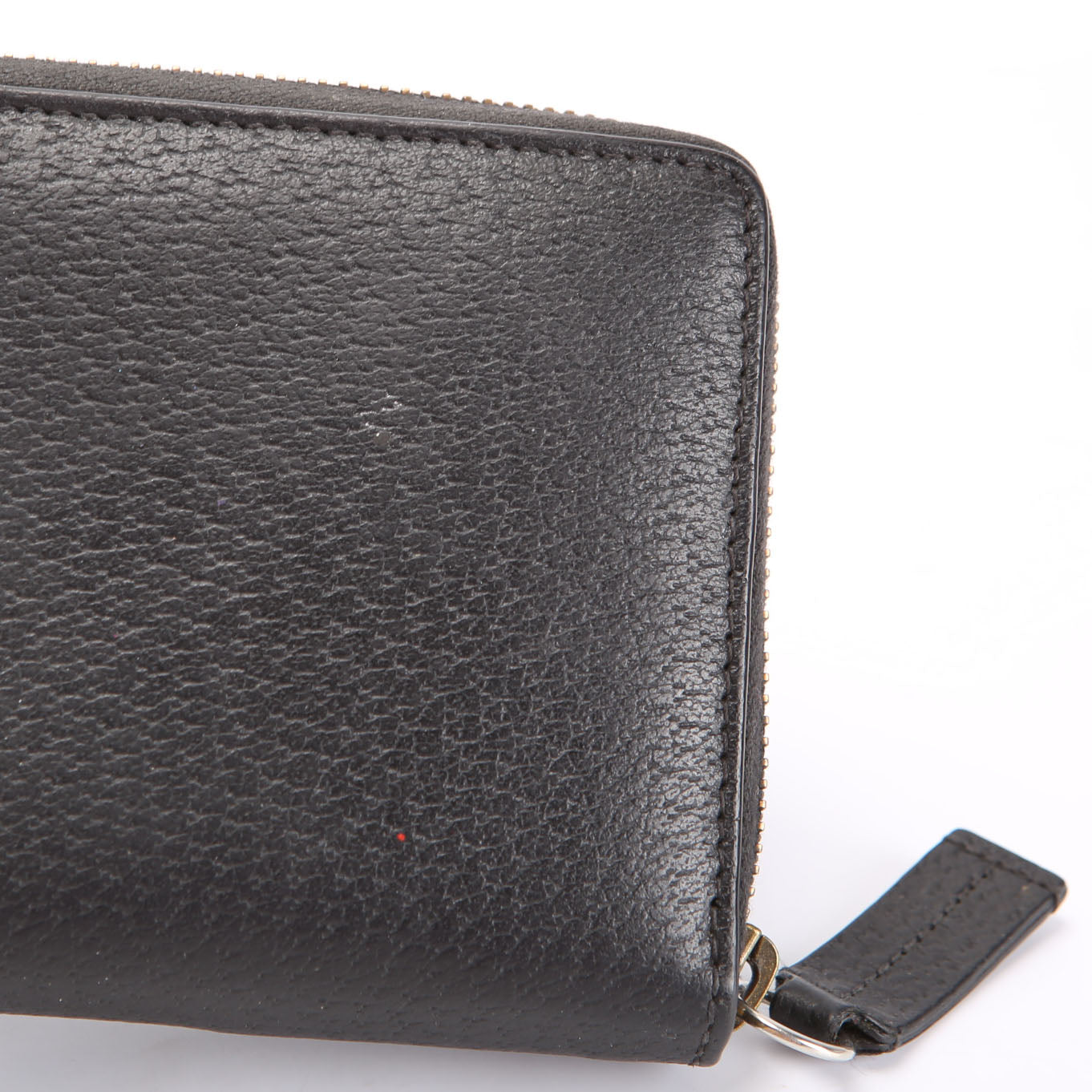 523667 Animalier Bee Leather Zip Around Long Wallet Black