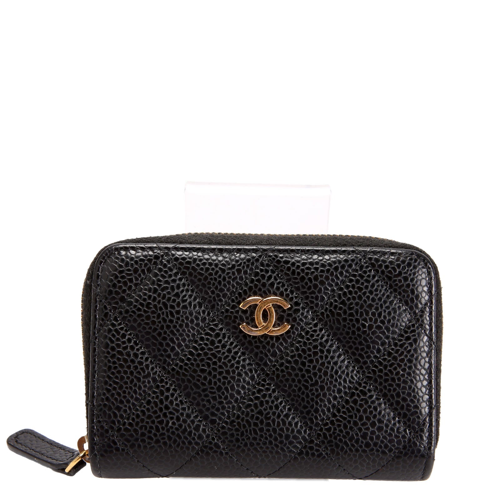 Classic Quilted Zippy Coin Purse Caviar 29M Black