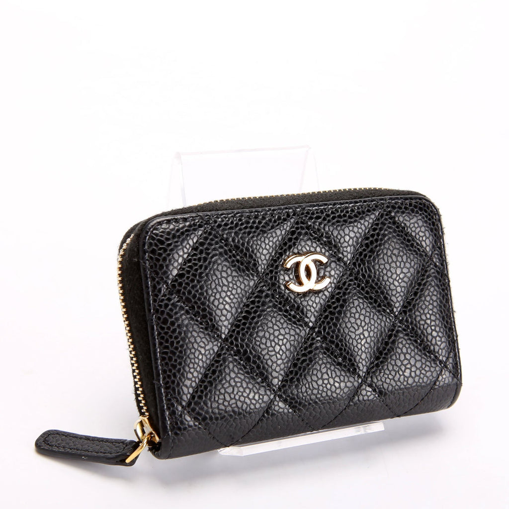 Classic Quilted Zippy Coin Purse Caviar 29M Black