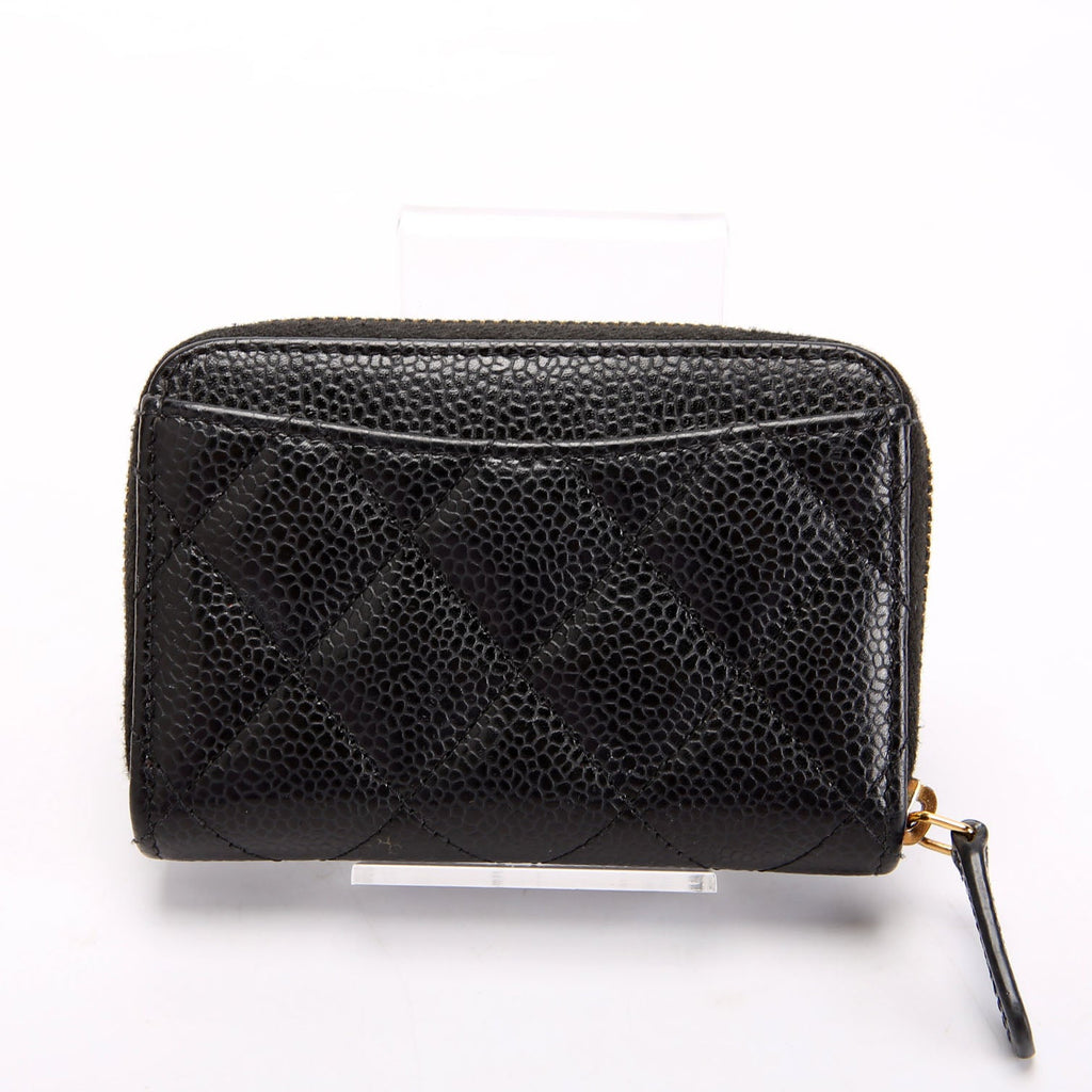 Classic Quilted Zippy Coin Purse Caviar 29M Black