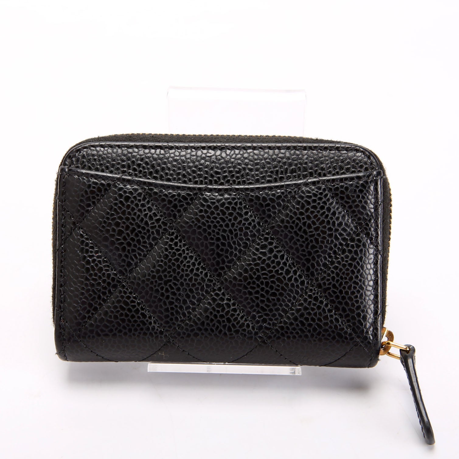 Classic Quilted Zippy Coin Purse Caviar 29M Black