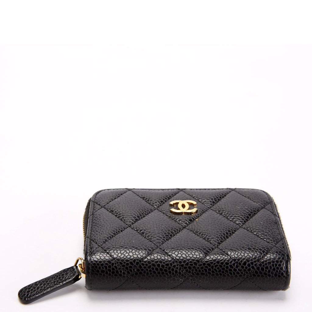 Classic Quilted Zippy Coin Purse Caviar 29M Black