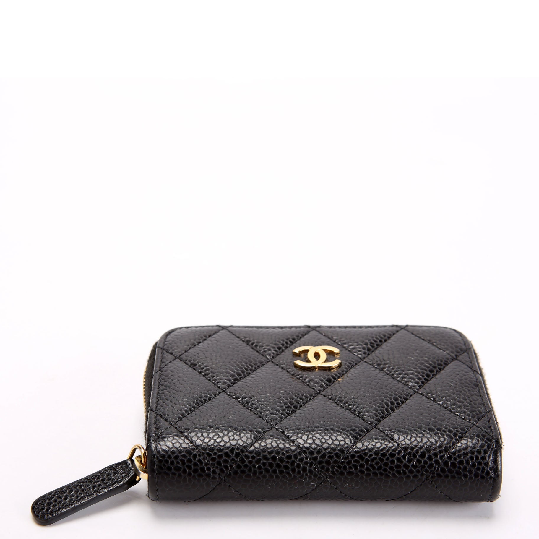 Classic Quilted Zippy Coin Purse Caviar 29M Black
