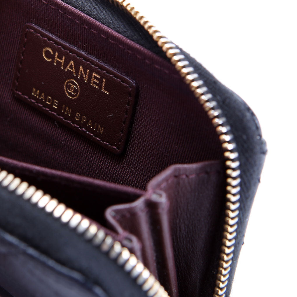 Classic Quilted Zippy Coin Purse Caviar 29M Black