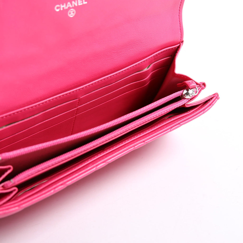 CC Flap Lambskin Long Wallet 19M Pink