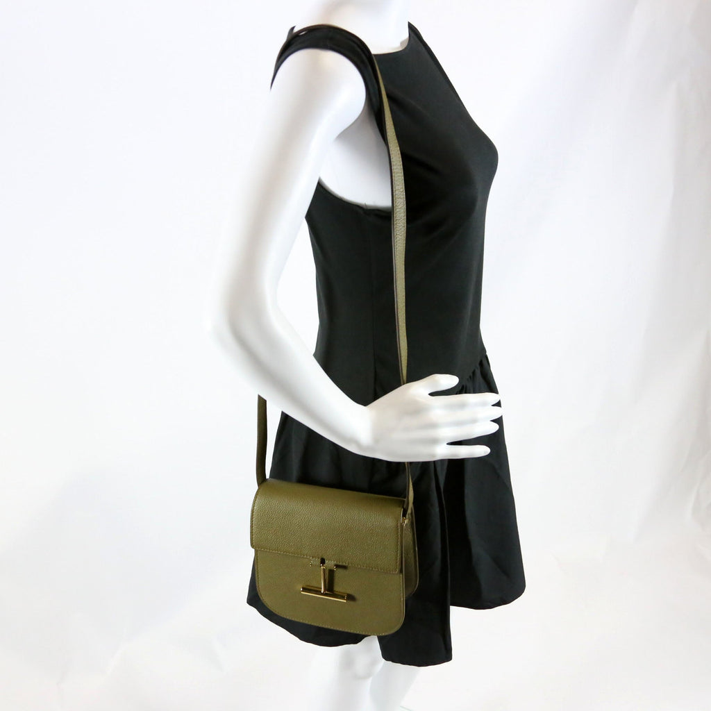 Tara Mini Crossbody Grained Calfskin Green