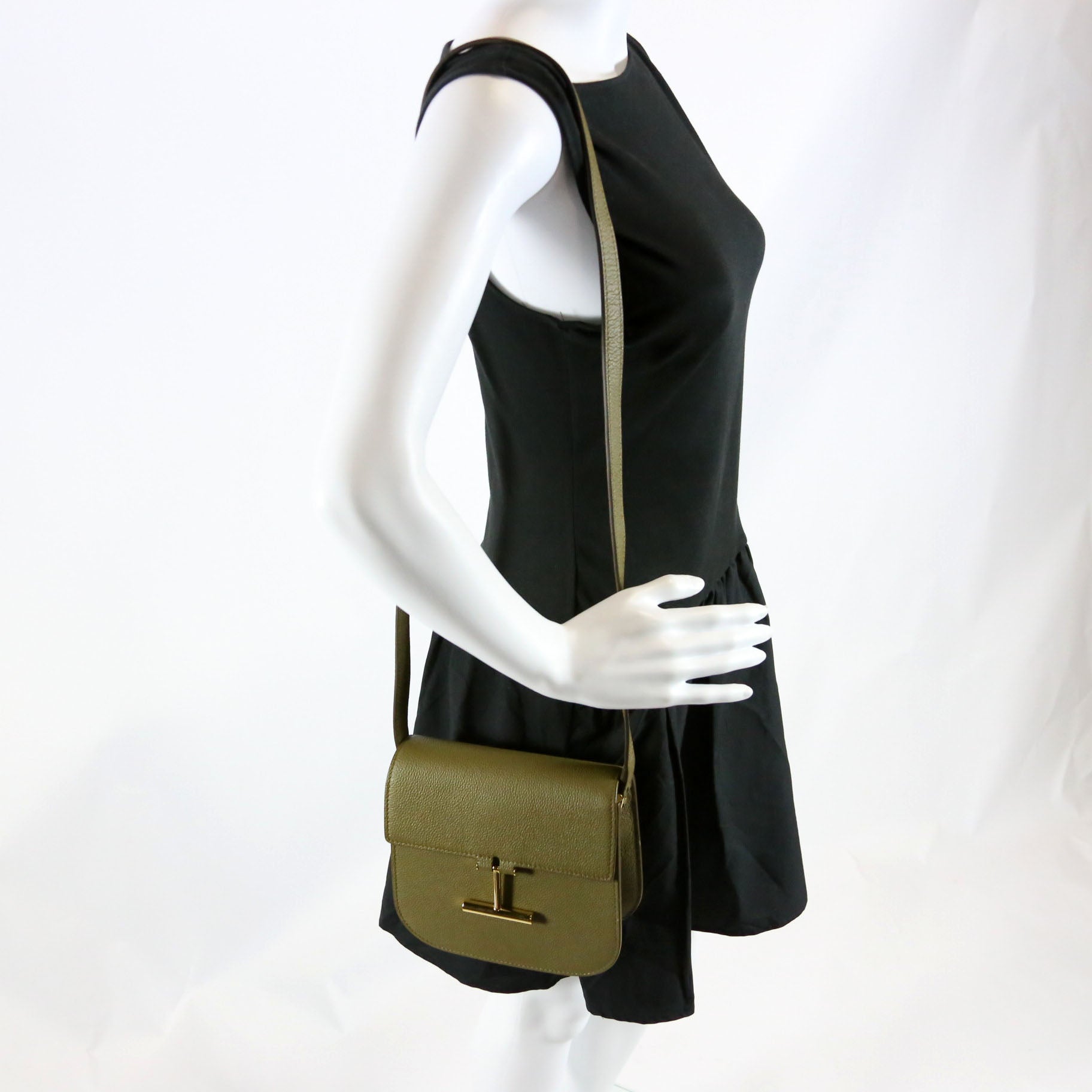 Tara Mini Crossbody Grained Calfskin Green