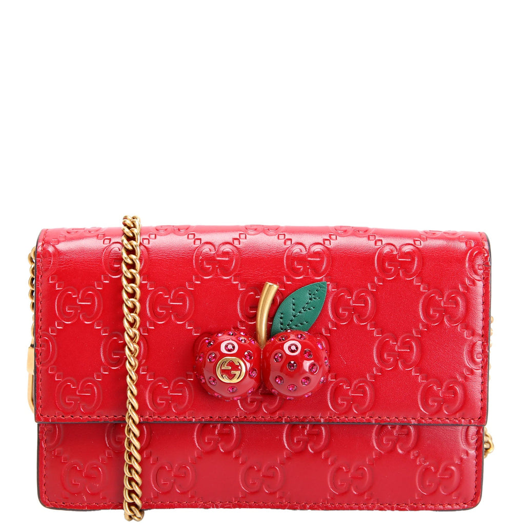 481291 GG Leather Cherries Mini Bag