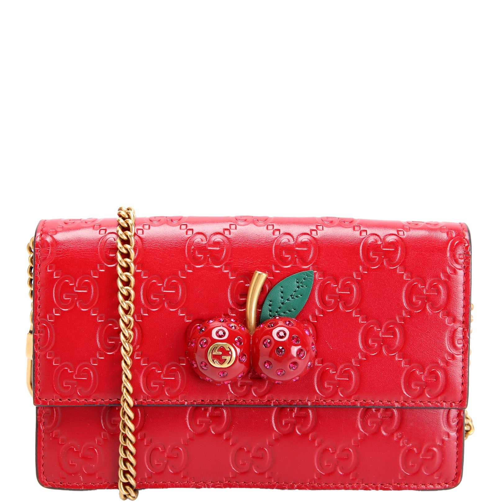 481291 GG Leather Cherries Mini Bag
