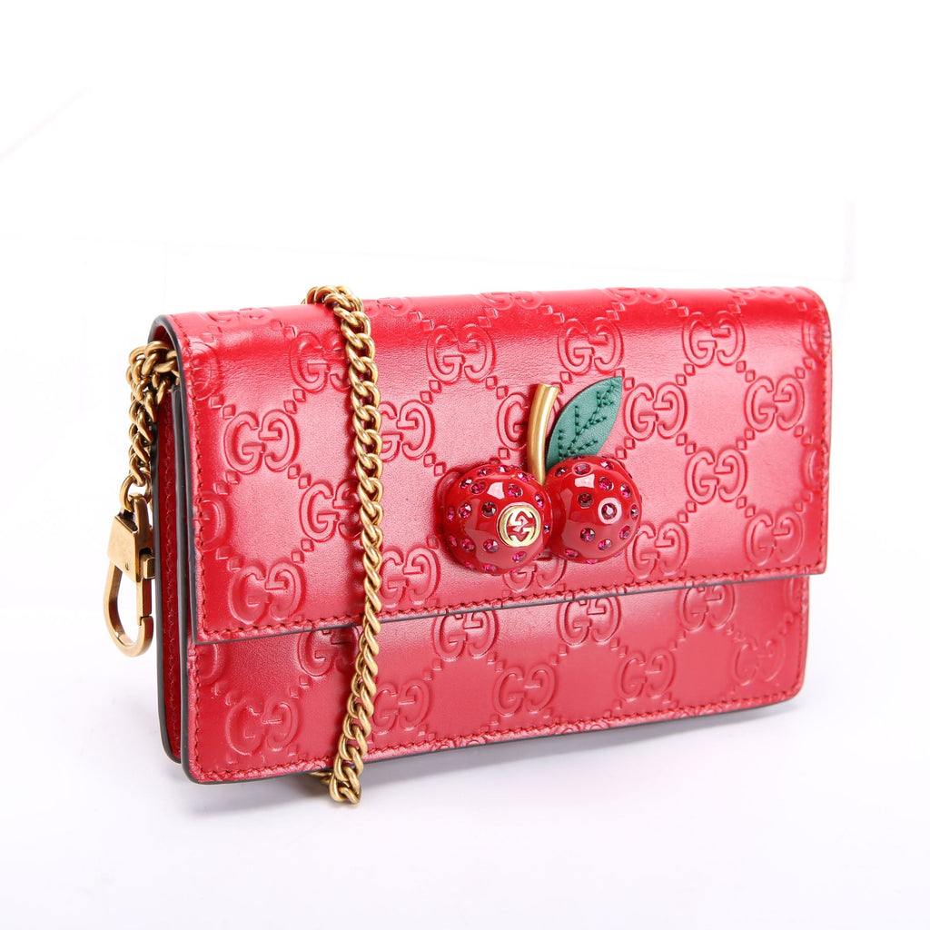 481291 GG Leather Cherries Mini Bag