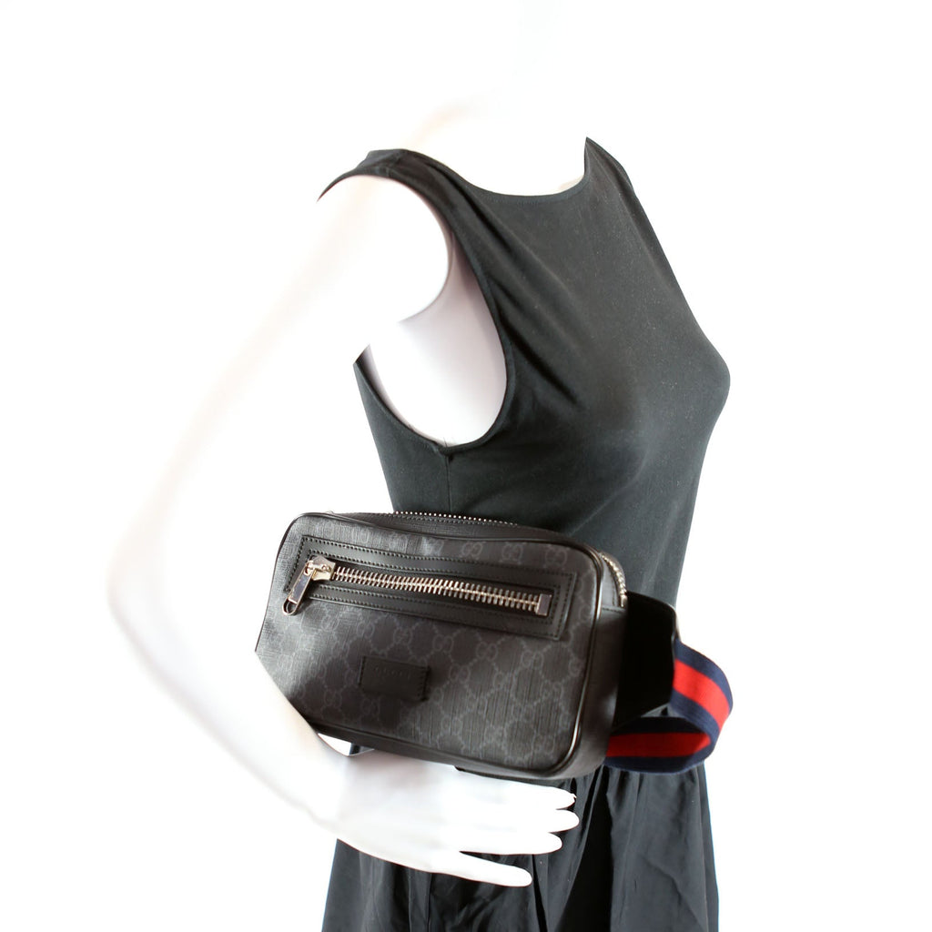 Gucci 474293 Soft GG Supreme Belt Bag Navy