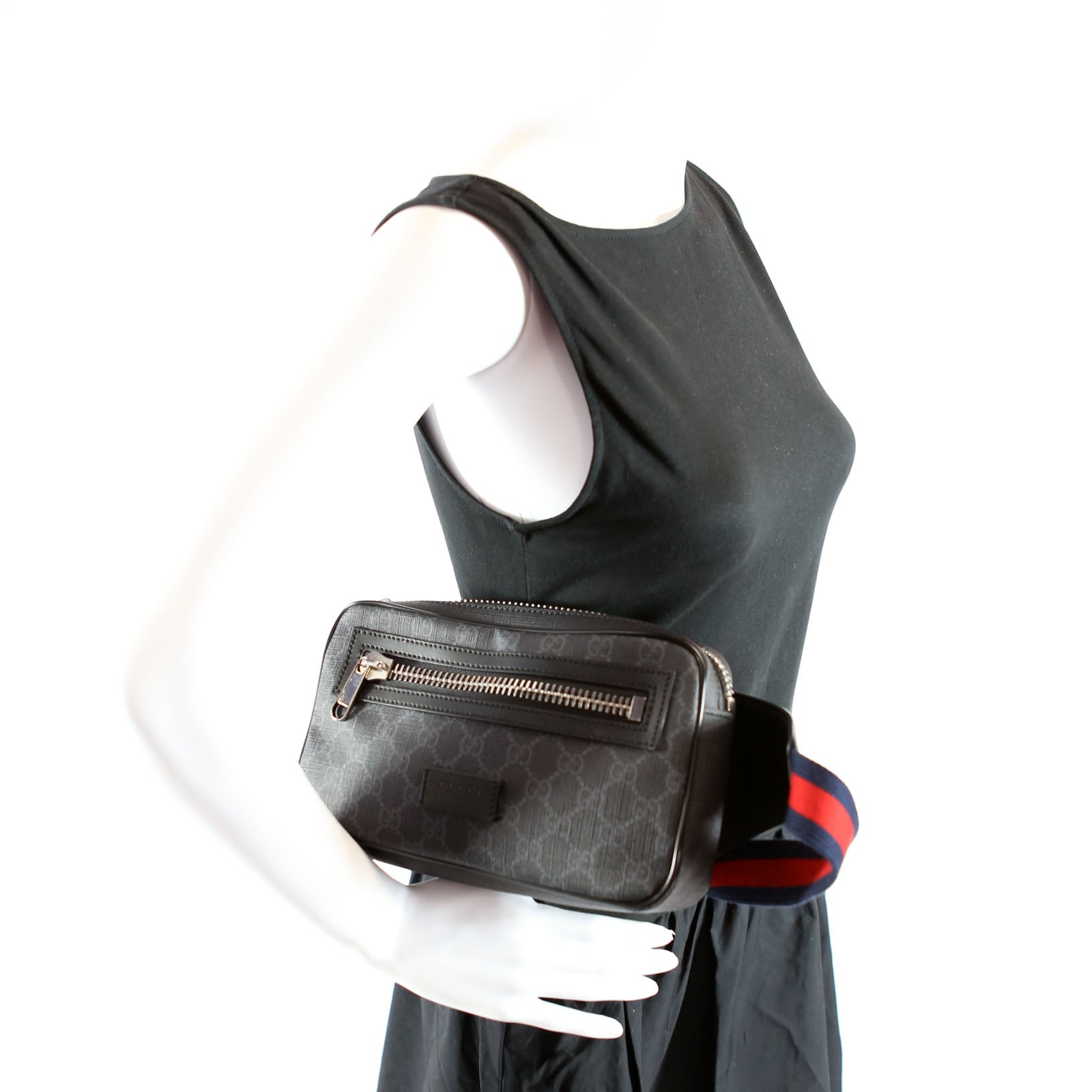 Gucci 474293 Soft GG Supreme Belt Bag Navy
