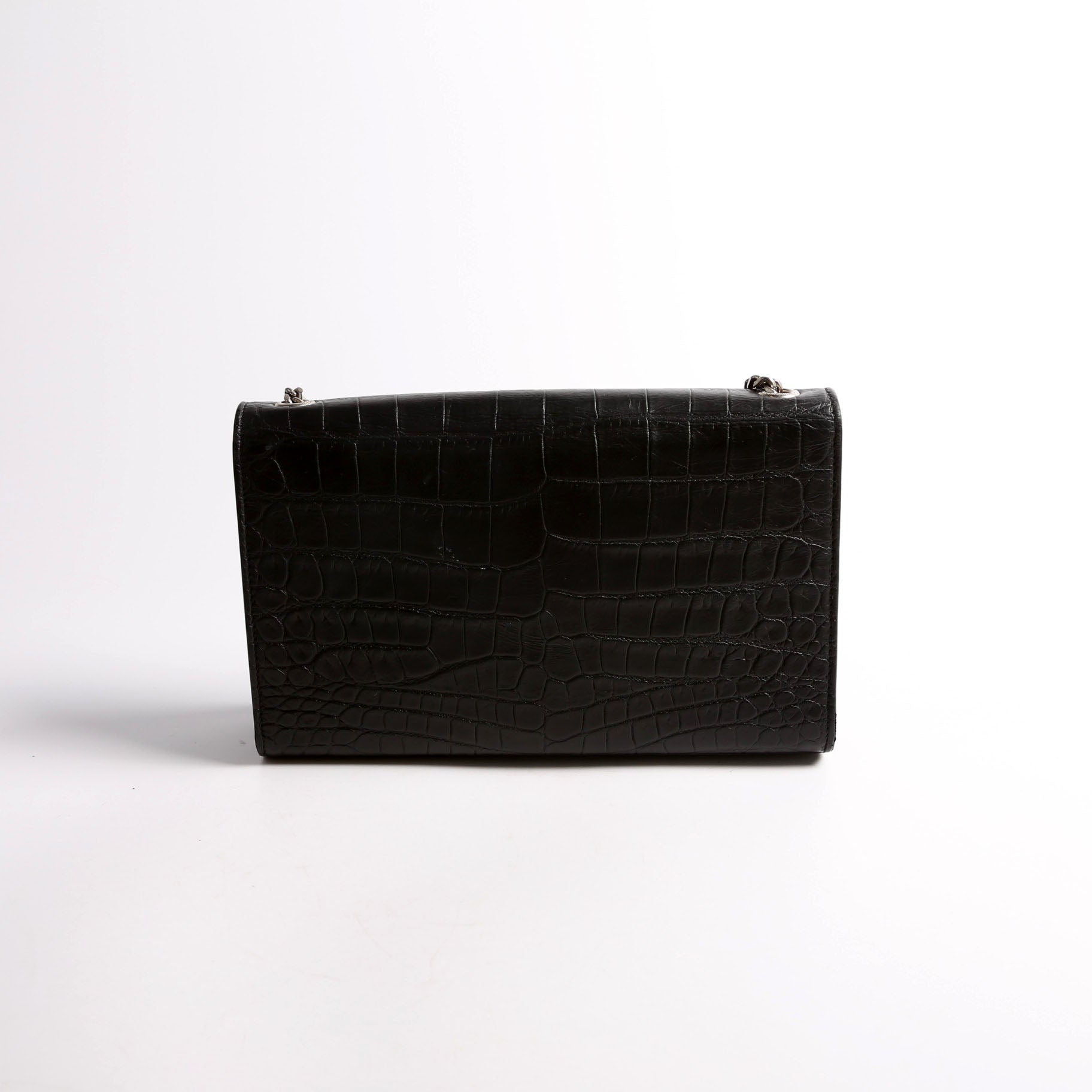 Kate Tassel Satchel Medium Crocodile Embossed 352119 Black