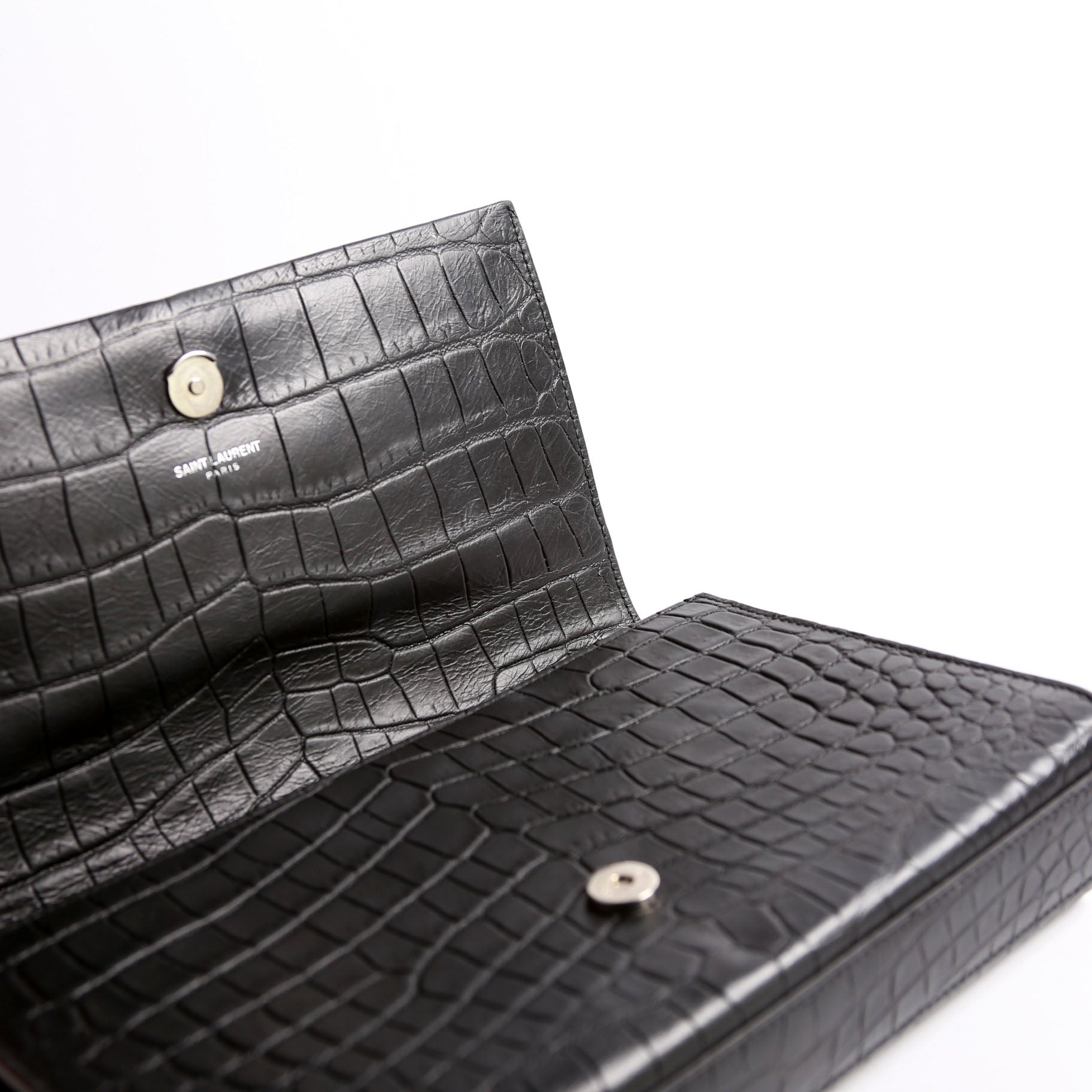 Kate Tassel Satchel Medium Crocodile Embossed 352119 Black