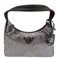 Prada Satin Crystal Re-Edition 2000 Mini Bag Black