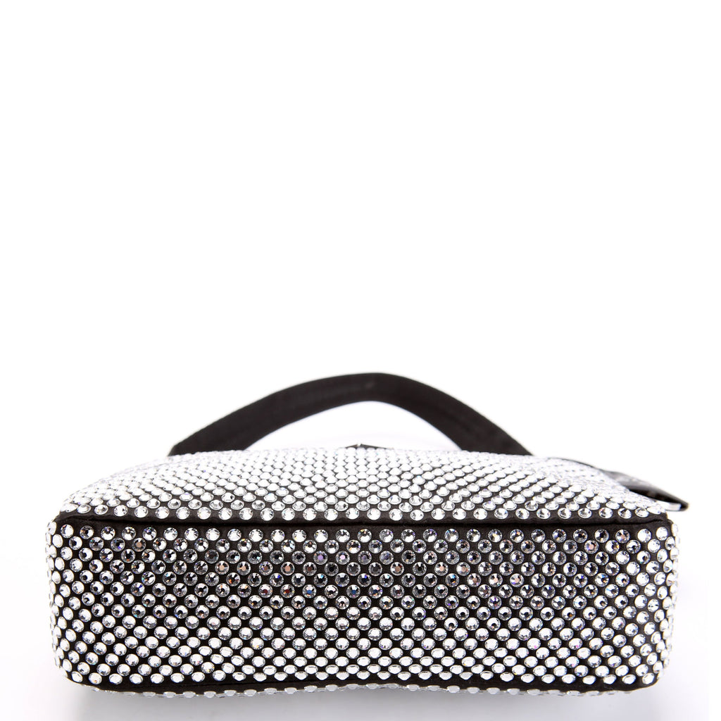 Prada Satin Crystal Re-Edition 2000 Mini Bag Black