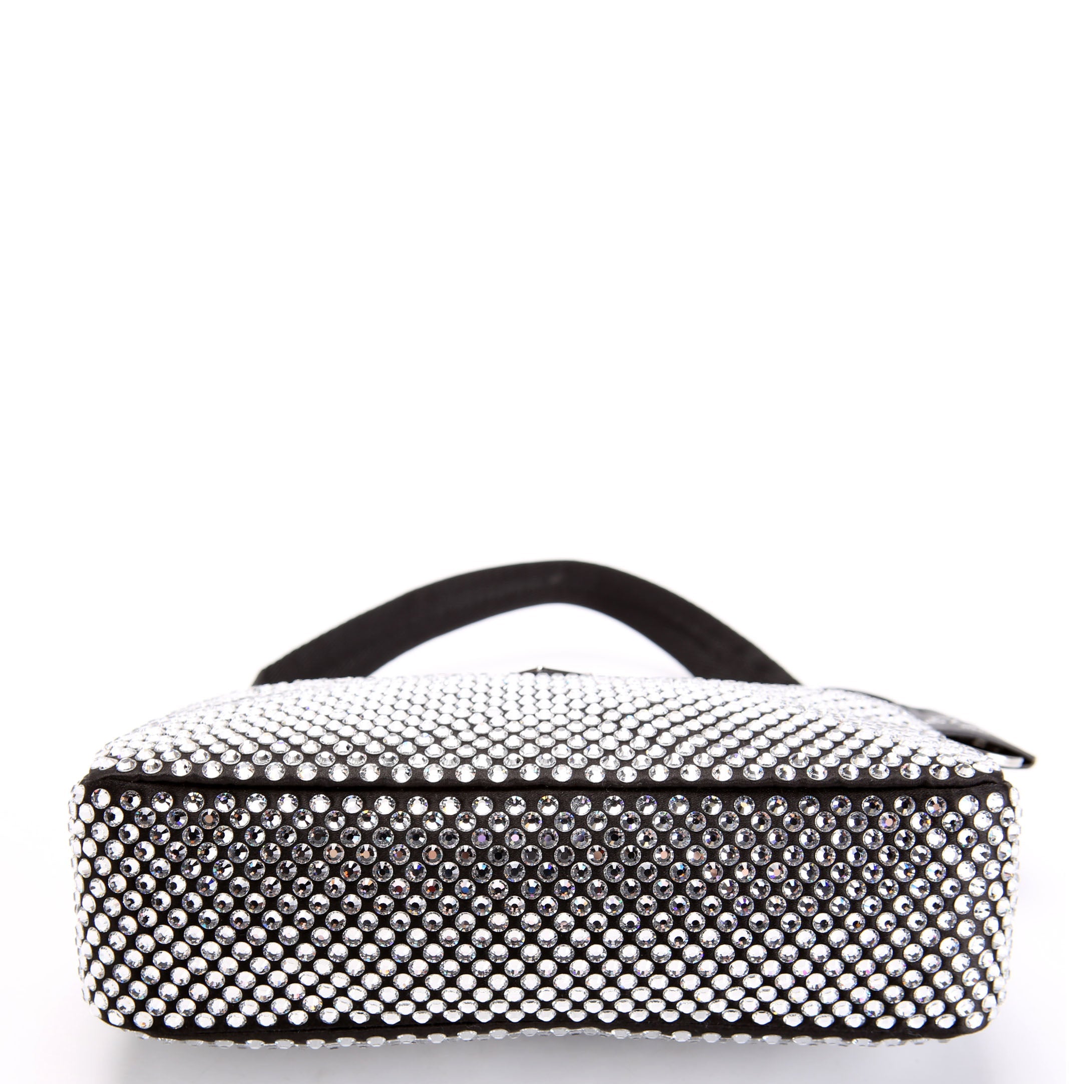 Prada Satin Crystal Re-Edition 2000 Mini Bag Black