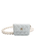 Maxi Pearls Compact Wallet Lambskin 31M Baby Blue