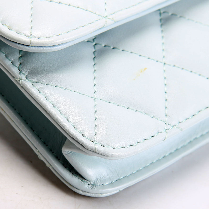 Maxi Pearls Compact Wallet Lambskin 31M Baby Blue