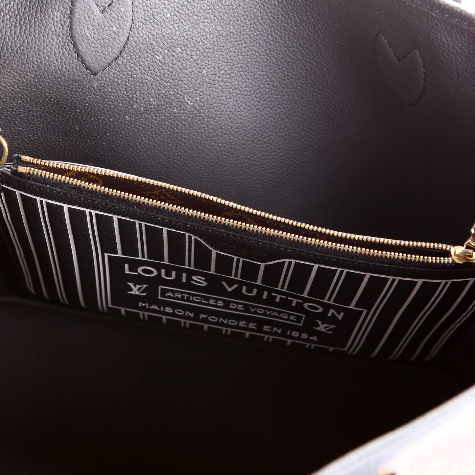 Neverfull MM Inside Out Leather/Monogram Black