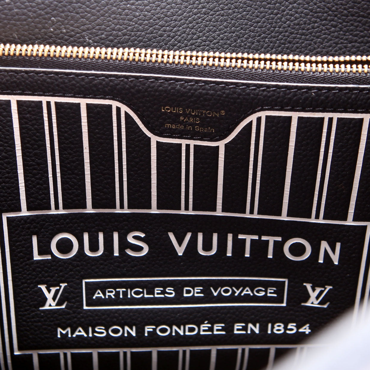 Neverfull MM Inside Out Leather/Monogram Black