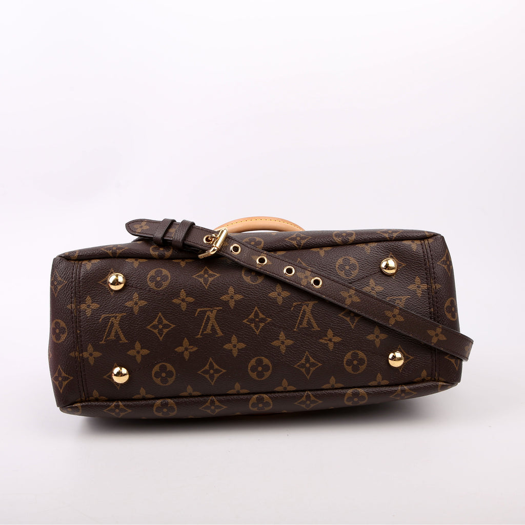Pallas Tote Monogram Leather Side Red