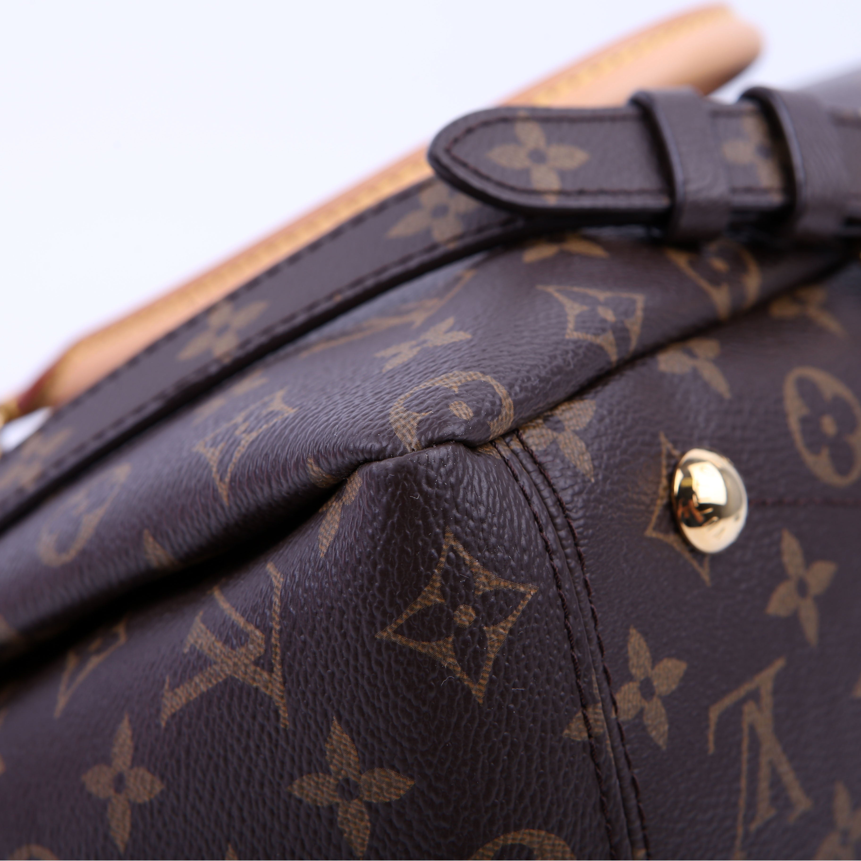 Pallas Tote Monogram Leather Side Red