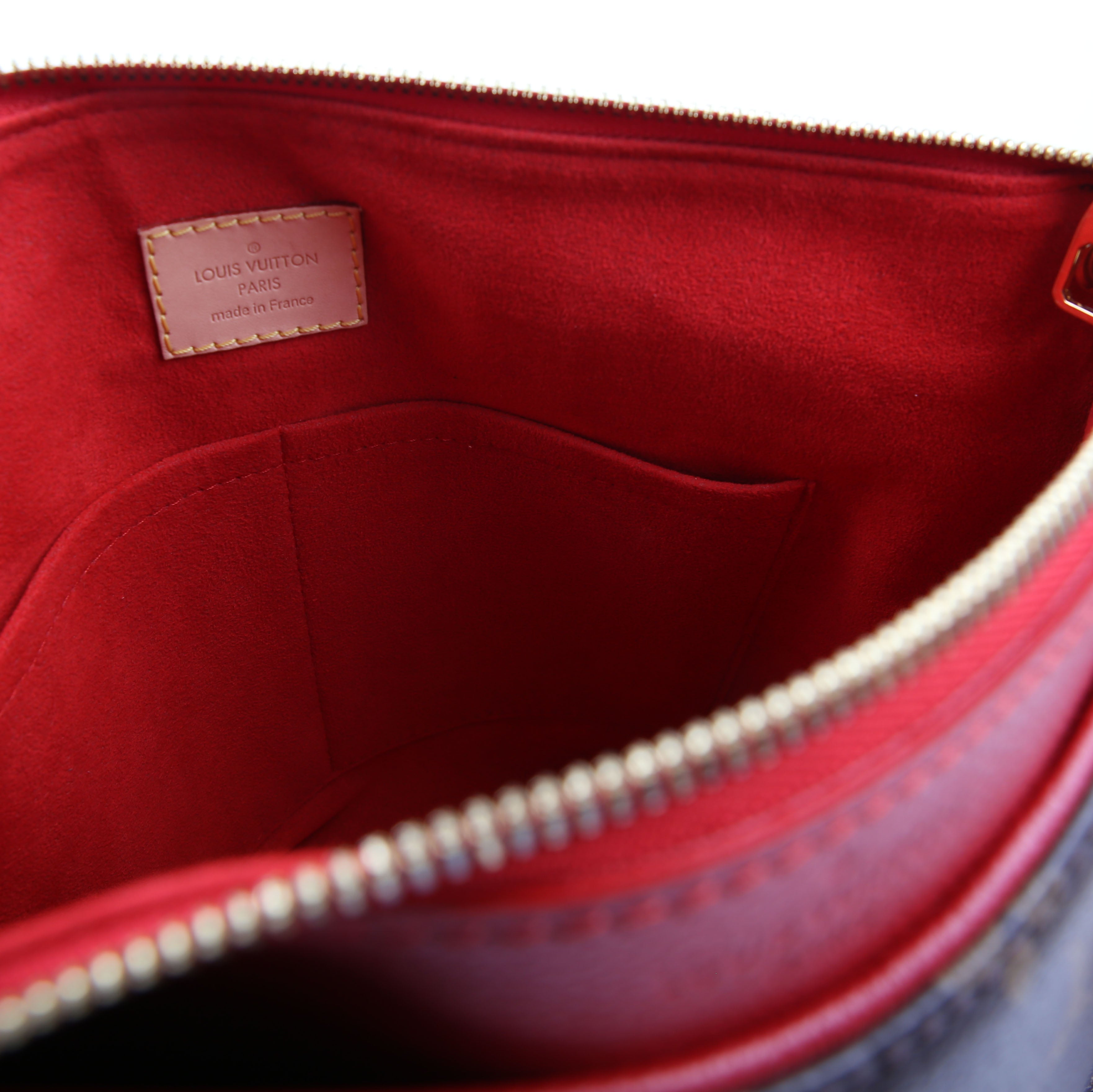 Pallas Tote Monogram Leather Side Red